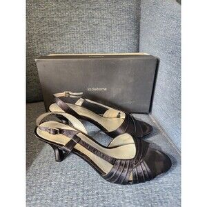 Liz Claiborne "Massey" Black Strappy Heels Size 8